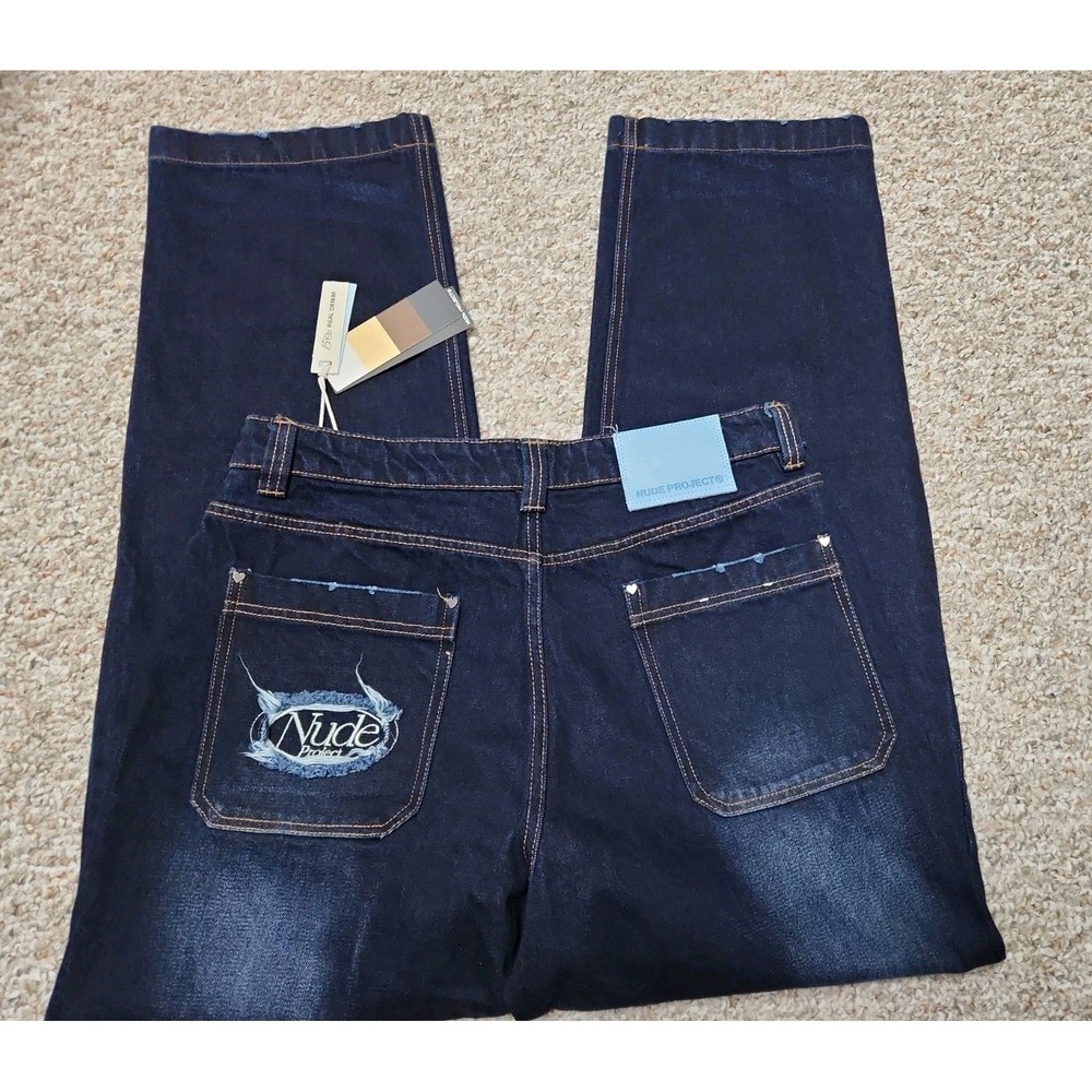 Nude Project BADEPA FW24 L Indigo Wash‎ Denim Straight Leg 34x33 NWT